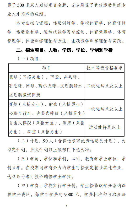 江漢大學(xué)2025年運(yùn)動(dòng)訓(xùn)練專業(yè)招生簡章