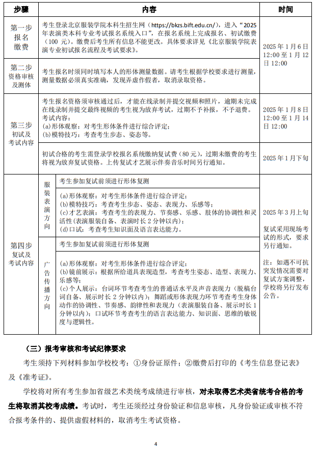 北京服裝學(xué)院2025年藝術(shù)類本科專業(yè)招生簡章