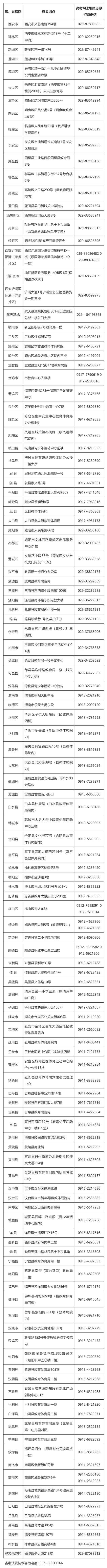 陜西：志愿填報期間各級考試機構(gòu)咨詢熱線公布