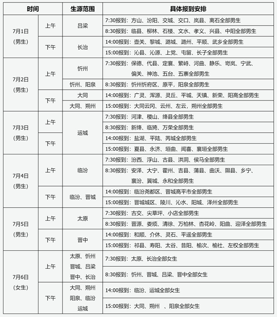 山西省2025年公安院校公安專業(yè)招生面試、體檢和體能測(cè)評(píng)具體時(shí)間安排